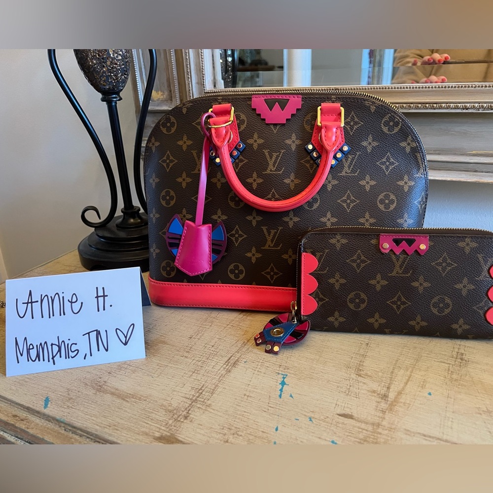 SOLD💕🦩Louis Vuitton Alma PM Totum Flamingo & wallet 2015 Limited Edition 🦩💕